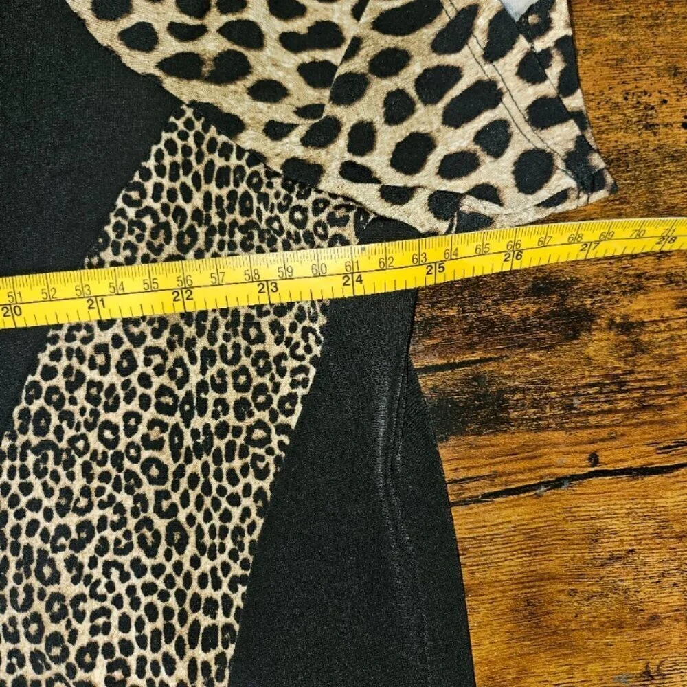 NWT Michael Kors Leopard Print Black Panels Dress 3X Women